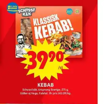 ICA Maxi Schysst käk kebab erbjuda