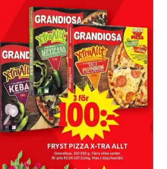 ICA Maxi X-tra allt pizza erbjuda