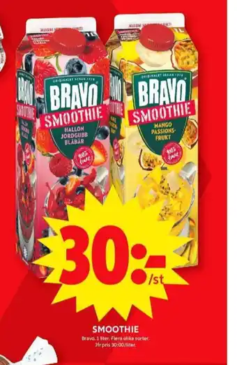 ICA Maxi Bravo smoothie erbjuda