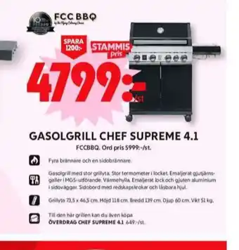 ICA Maxi Fcc bbq gasolgrill erbjuda