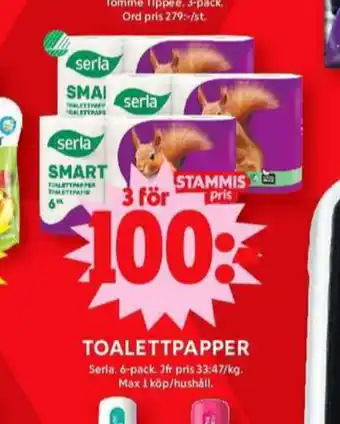 ICA Maxi Smart toalettpapper erbjuda