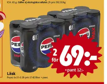 ICA Nära Pepsi max läskedryck erbjuda