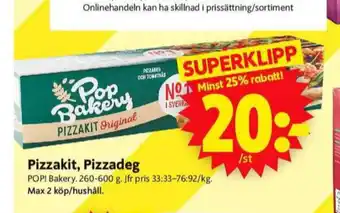 ICA Supermarket Pop pizza kit erbjuda