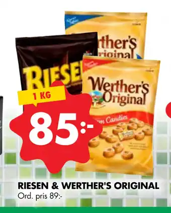 ÖoB RIESEN & WERTHER'S ORIGINAL erbjuda