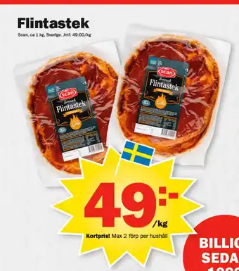 Pekås Flintastek erbjuda