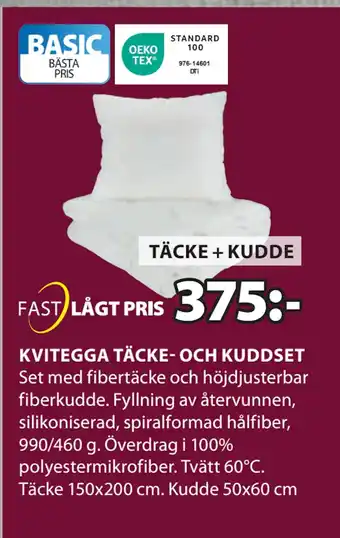 JYSK KVITEGGA TÄCKE- OCH KUDDSET erbjuda