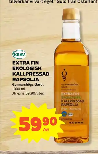 Coop EXTRA FIN EKOLOGISK KALLPRESSAD RAPSOLJA erbjuda