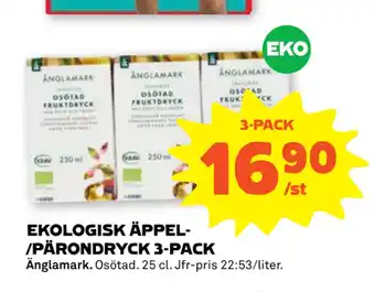 Stora Coop EKOLOGISK ÄPPEL/PÄRONDRYCK 3-PACK erbjuda