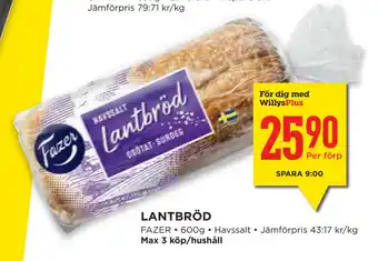 Willys Hemma LANTBRÖD erbjuda