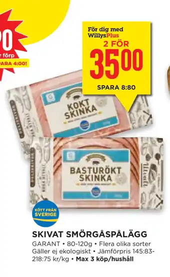Willys Hemma SKIVAT SMÖRGÅSPÅLÄGG erbjuda