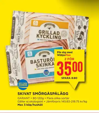Willys SKIVAT SMÖRGÅSPÅLÄGG erbjuda