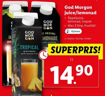 Lidl God Morgon juice/lemonad erbjuda
