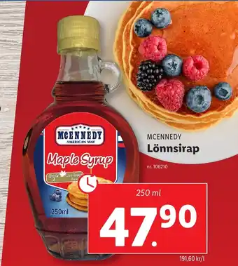 Lidl MCENNEDY Lönnsirap erbjuda