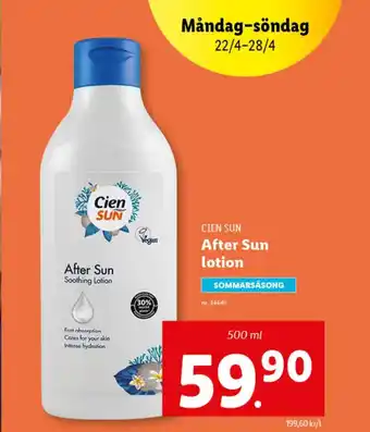 Lidl CIEN SUN After Sun lotion erbjuda