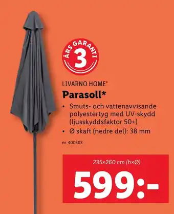 Lidl LIVARNO HOME® Parasoll* erbjuda