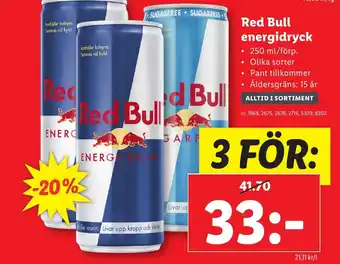 Lidl Red Bull energidryck erbjuda