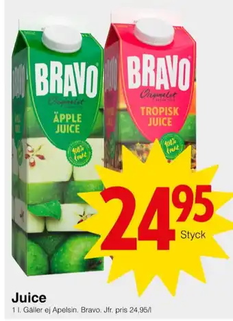 Matöppet Bravo juice erbjuda