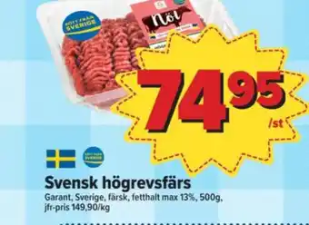 Östenssons Garant högrevsfärs max 13% erbjuda