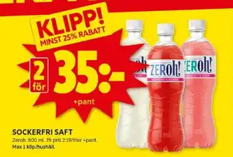 ICA Kvantum SOCKERFRI SAFT erbjuda
