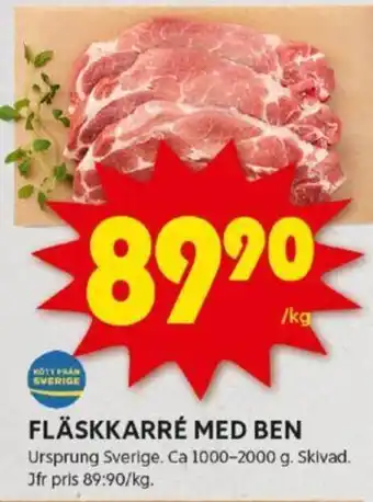 ICA Kvantum FLÄSKKARRÉ MED BEN erbjuda