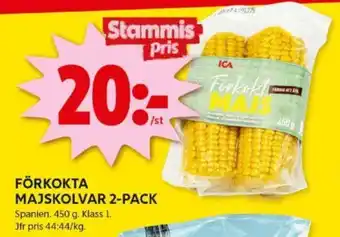 ICA Kvantum FÖRKOKTA MAJSKOLVAR 2-PACK erbjuda