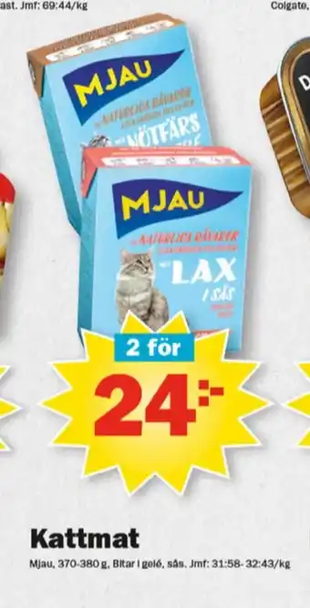 Pekås Mjau kattmat erbjuda