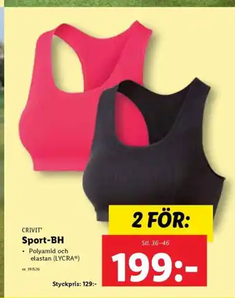 Lidl Crivit sports bh erbjuda