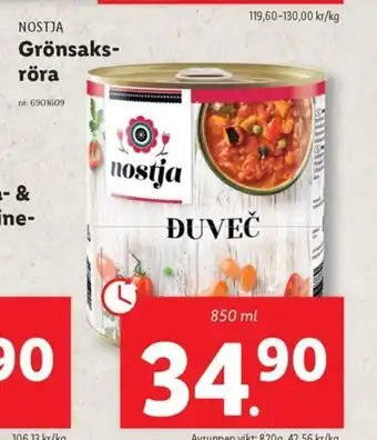 Lidl Nostja grönsaker erbjuda