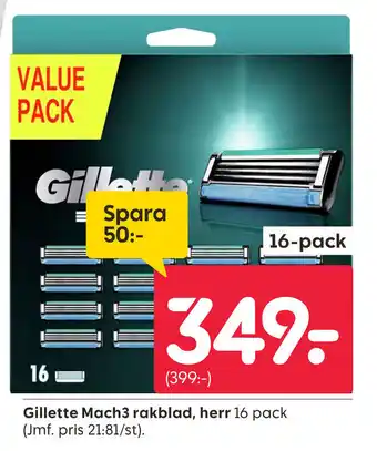 Rusta Gillette Mach3 rakblad, herr erbjuda