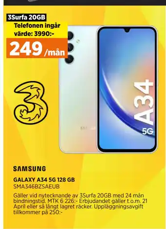 Power GALAXY A34 5G 128 GB erbjuda