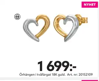 Örhängen i tvåfärgat 18K guld