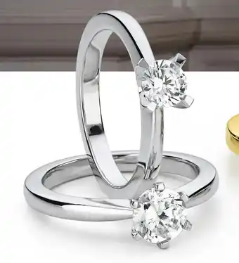 Solitärserie i 18K guld med briljantslipad Wesselton SI diamant