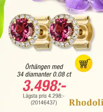Örhängen med 34 diamanter 0.08 ct