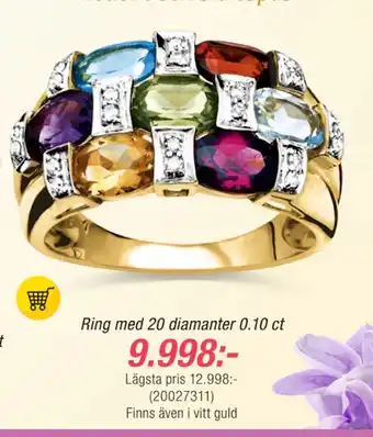 Guldfynd Ring med 20 diamanter 0.10 ct erbjuda