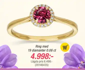 Guldfynd Ring med 19 diamanter 0.06 ct erbjuda