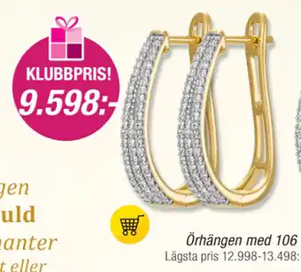 Guldfynd Örhängen med 106 diamanter 0,30 ct erbjuda