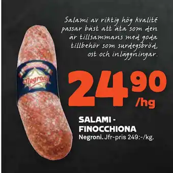 Stora Coop SALAMI - FINOCCHIONA erbjuda