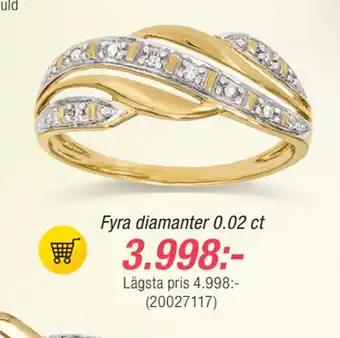 Guldfynd Fyra diamanter 0.02 ct erbjuda