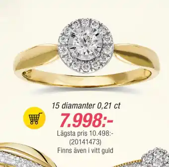 Guldfynd 15 diamanter 0,21 ct erbjuda