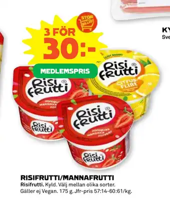 Stora Coop RISIFRUTTI/MANNAFRUTTI erbjuda