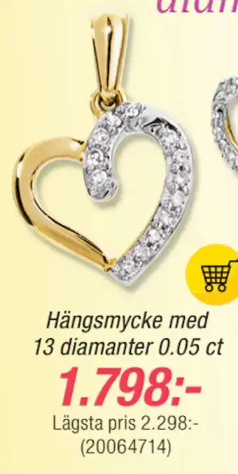 Guldfynd Hängsmycke med 13 diamanter 0.05 ct erbjuda