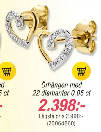 Guldfynd Örhängen med 22 diamanter 0.05 ct erbjuda