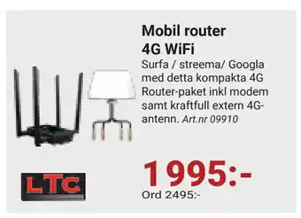 Erlandsons Brygga Mobil router 4G WiFi erbjuda