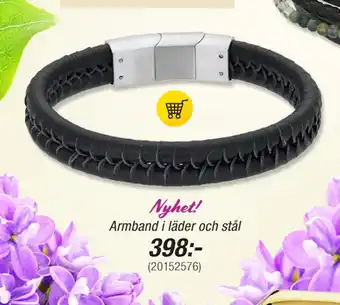 Guldfynd Armband i läder och stål erbjuda