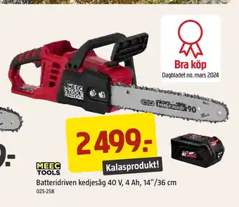 Jula Batteridriven kedjesåg 40 V, 4 Ah, 14”/36 cm erbjuda