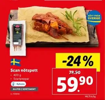 Lidl Scan nötspett erbjuda