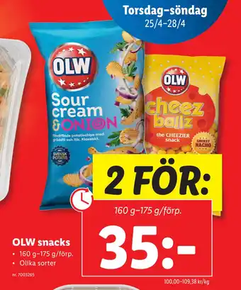 Lidl OLW snacks erbjuda