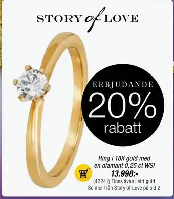 Guldfynd Ring i 18K guld med en diamant 0,25 ct WSI erbjuda