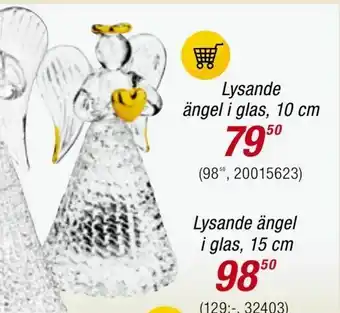Guldfynd Lysande ängel i glas, 10 cm erbjuda