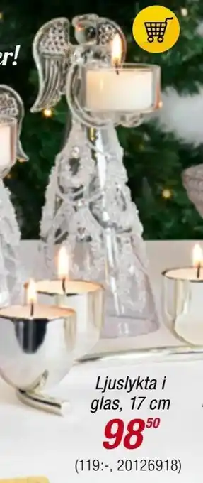 Guldfynd Ljuslykta i glas, 17 cm erbjuda